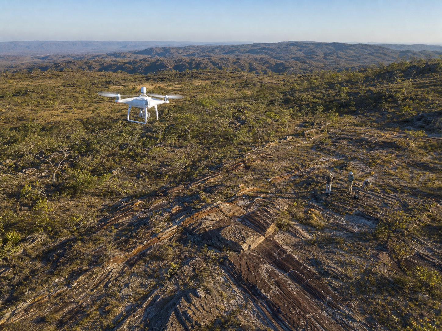 Drone mapeia afloramentos em planalto brasileiro