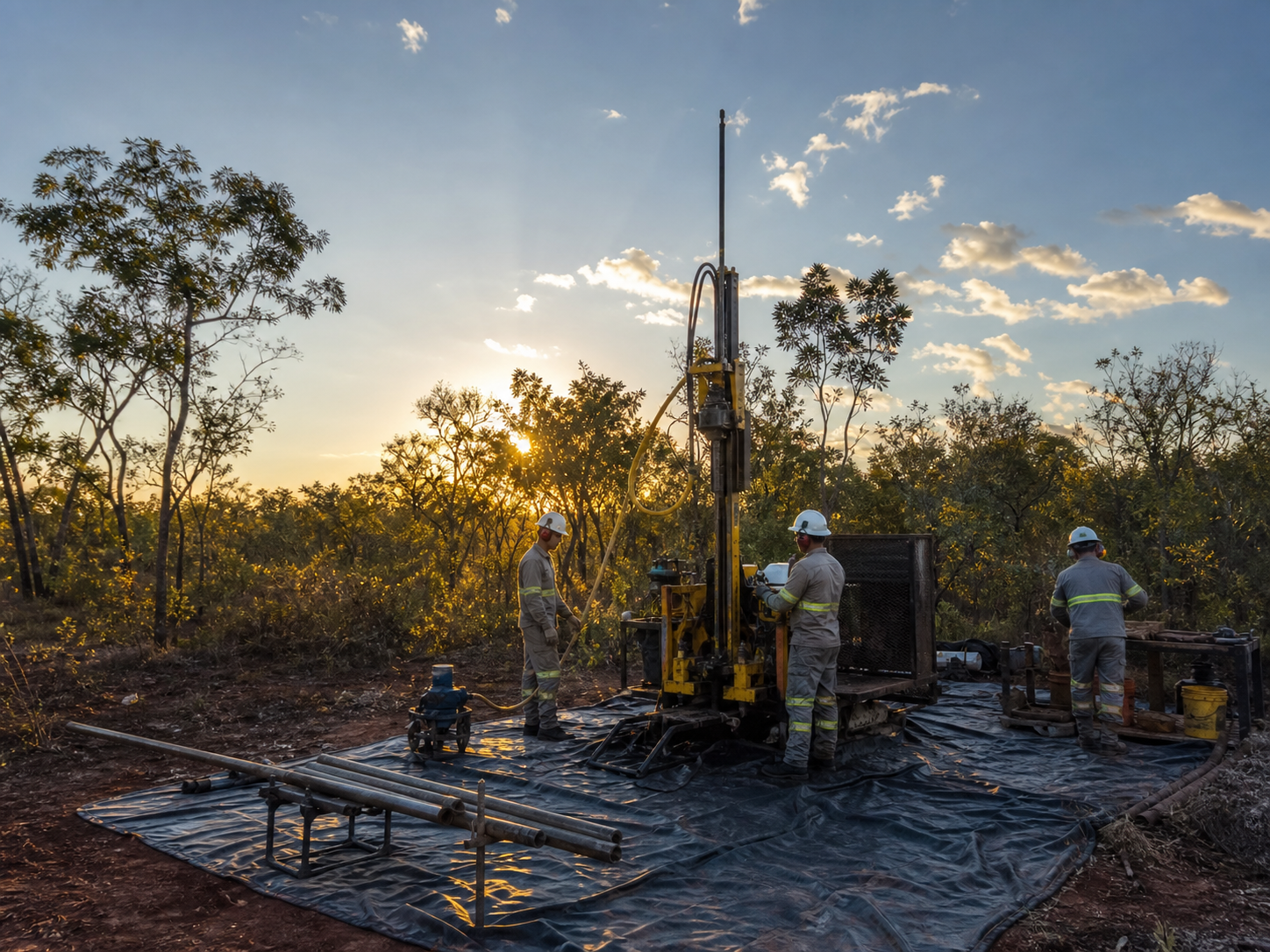 Sondagem mineral em área de Cerrado